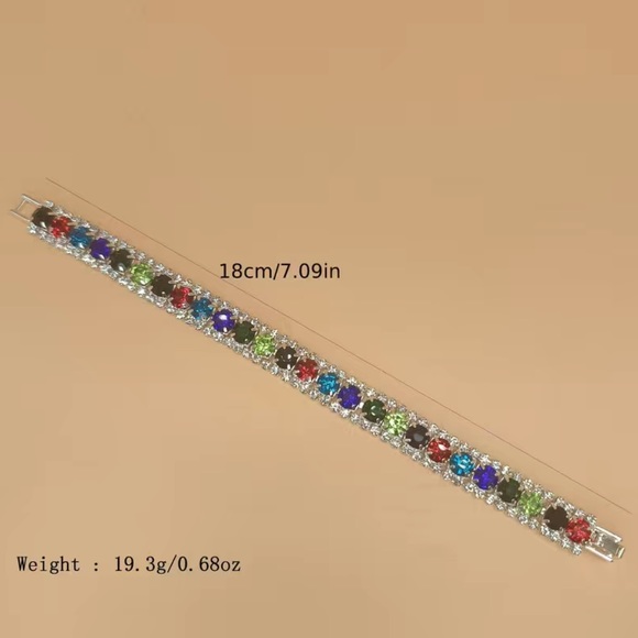 Multicolored Swarovski Elements Tennis Bracelet - Picture 4 of 4